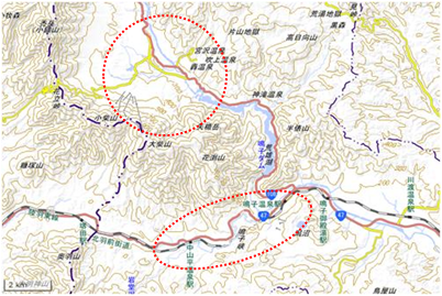 鳴子温泉地域 位置図