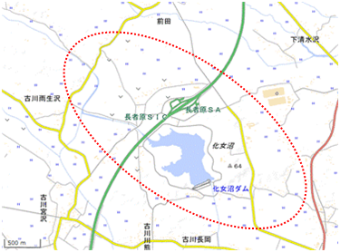 化女沼周辺地域 位置図