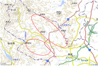 根白石・西田中地区 位置図