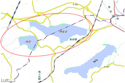 伊豆沼周辺地域 位置図