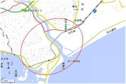 鳴瀬川下流域 位置図