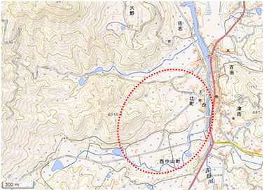 辻町の溜池周辺 位置図