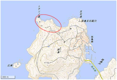 斑島の草原 位置図