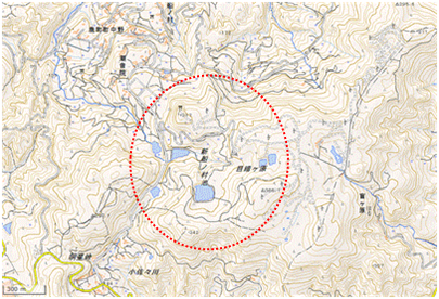 船ノ村の草原 位置図