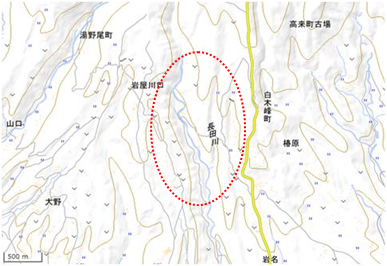 大場町の草原 位置図