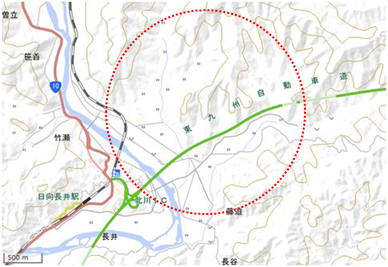 家田・川坂地区 位置図