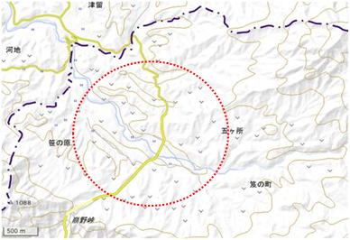 五ヶ所高原 位置図