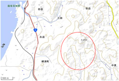 椎原地区・「いやしの森」周辺 位置図