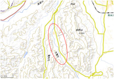 小野川「ホタルの里」 位置図