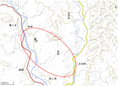 中村湿原及び周辺の里山 位置図