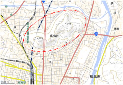 信夫山 位置図