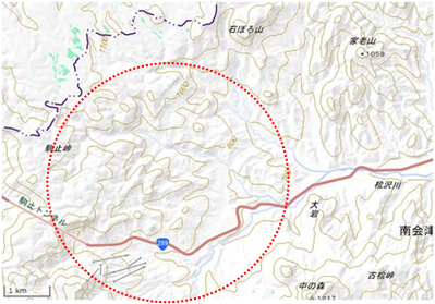 針生集落 位置図