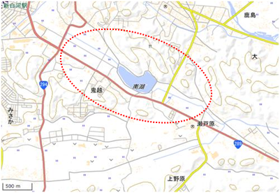 南湖公園とその周辺一帯 位置図