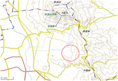 筑波山麓「すそみの田んぼ」と周辺谷津田 位置図