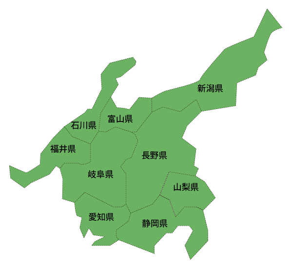 中部地方 位置図