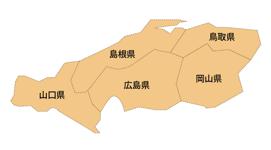 中国地方 位置図