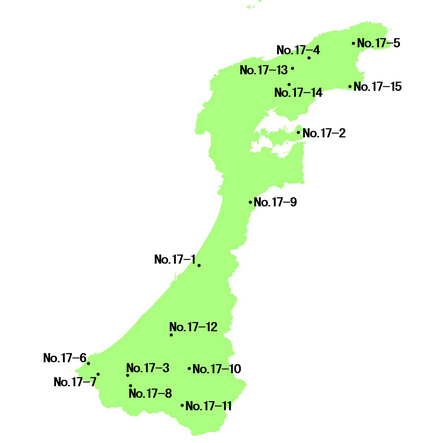 石川県 選定地分布図