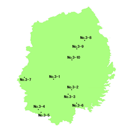 岩手県　選定地分布図
