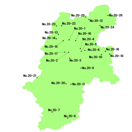 長野県 選定地分布図