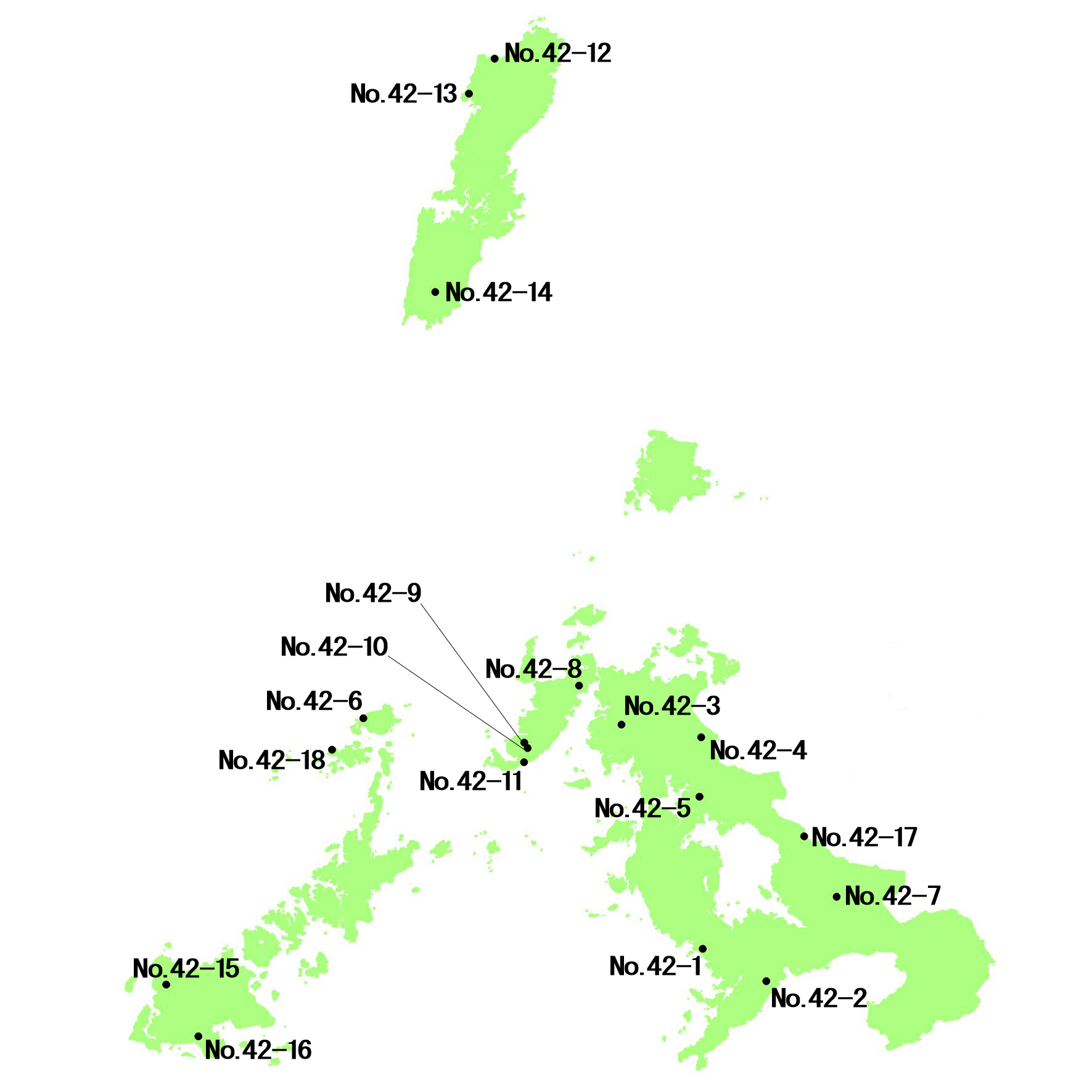 長崎県 選定地分布図