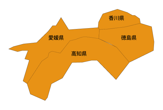 四国地方 位置図