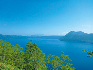 photo of Lake Mashu as viewed from the Lake Mashu Observatory