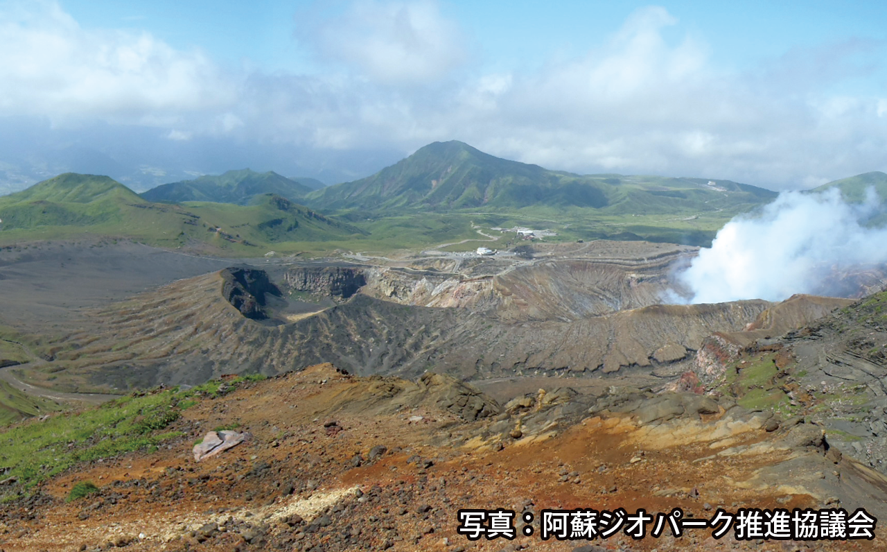 写真：中岳火口と砂千里