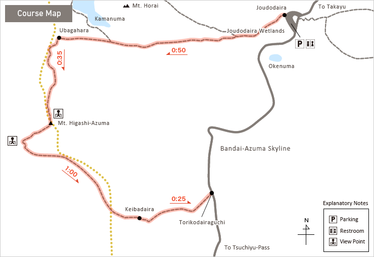 Mt. Higashi-Azuma trekking Map