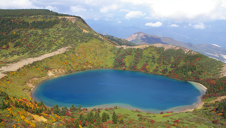 Lake Goshikinuma overlooking from Takayu