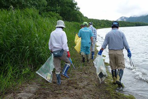 Litter Cleanup Activity Alongside River