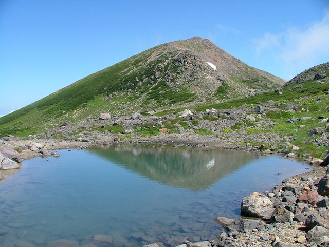 タイトル　五色池より大汝峰