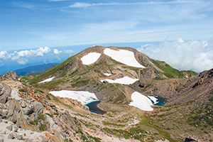 白山で最も古い時代に形成された大汝峰の写真