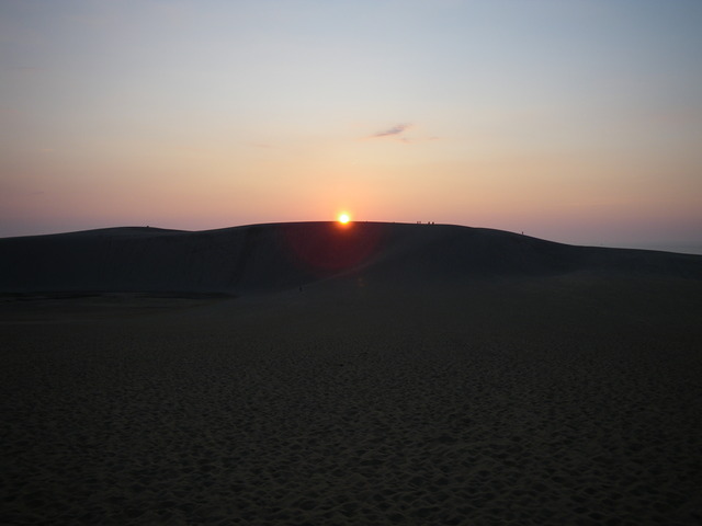 タイトル　鳥取砂丘の日没