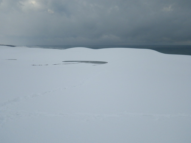 タイトル　雪の鳥取砂丘