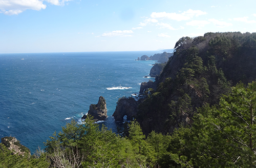 北山崎を望むみち【岩手県田野畑村】