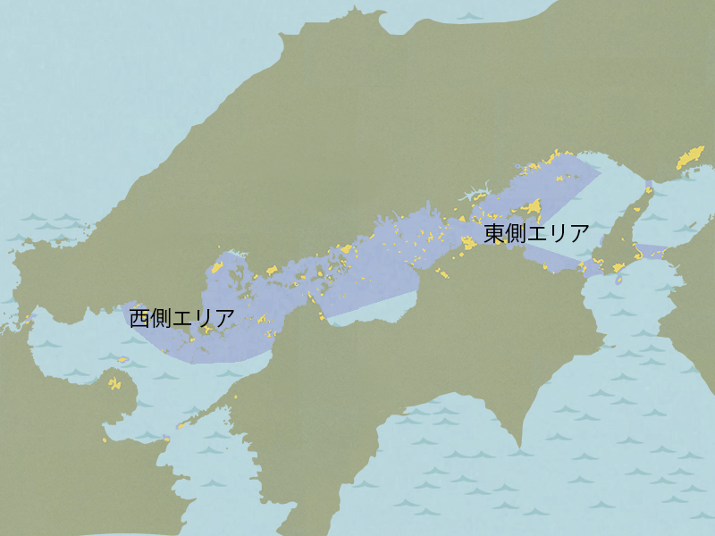 瀬戸内海国立公園東側エリアのみどころマップ