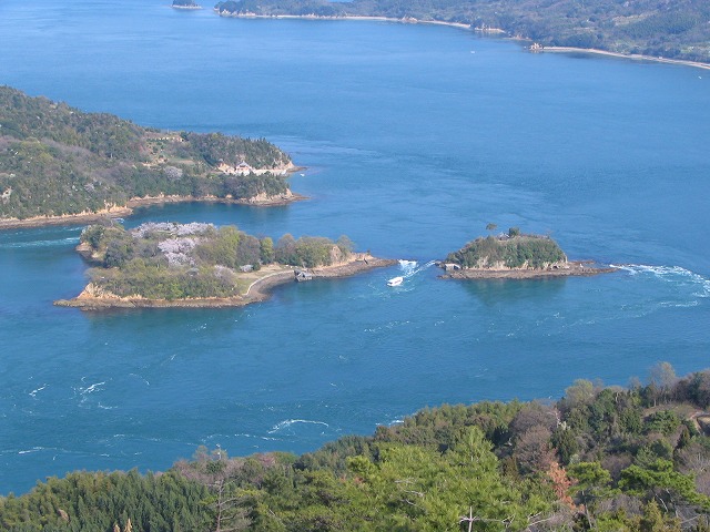 タイトル　能島と潮流体験船（愛媛県今治市）