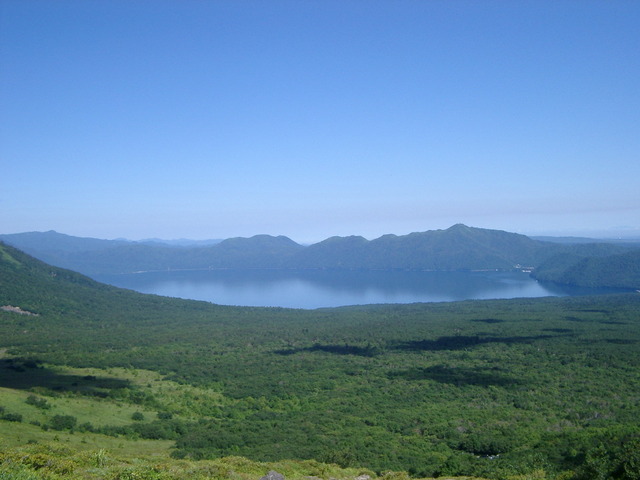 タイトル　樽前山8合目から支笏湖