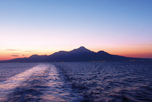 photo of The Silhouette of Mt. Unzen Viewed from the Ariake Sea