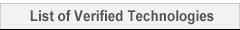 List of Verified Technologies