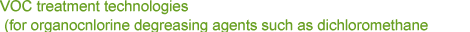 VOC treatment technologies (for organocnlorine degreasing agents such as dichloromethane)