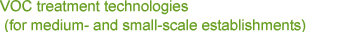 VOC treatment technologies for medium- and small-scale establishments