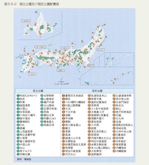 図5-6-2　国立公園及び国定公園配置図