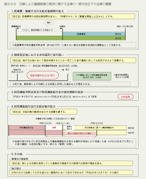 図6-6-2　石綿による健康被害の救済に関する法律の一部を改正する法律の概要