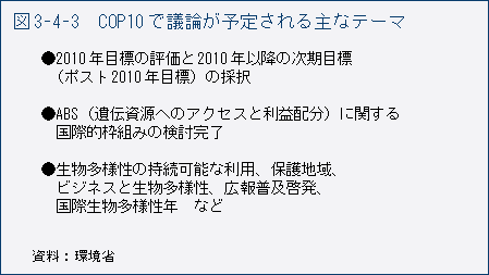 図3-4-3　COP10で議論が予定される主なテーマ