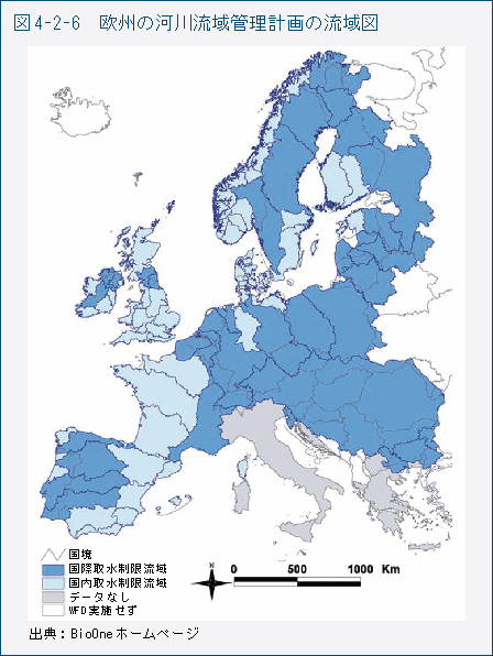 図4-2-6　欧州の河川流域管理計画の流域図