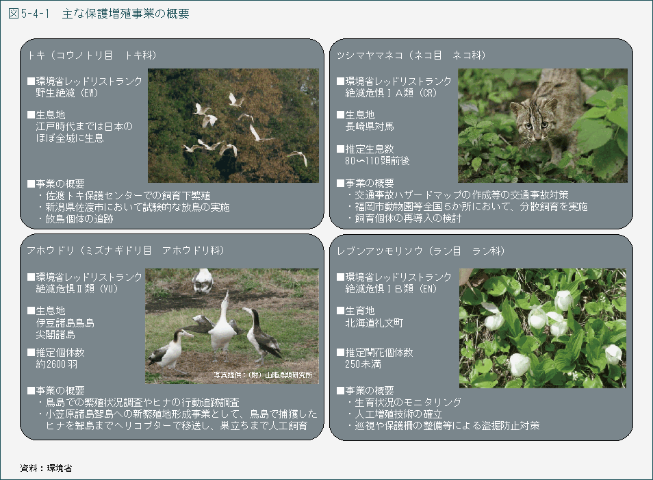 図5-4-1　主な保護増殖事業の概要