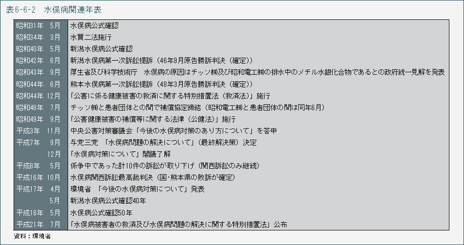 表6-6-2　水俣病関連年表