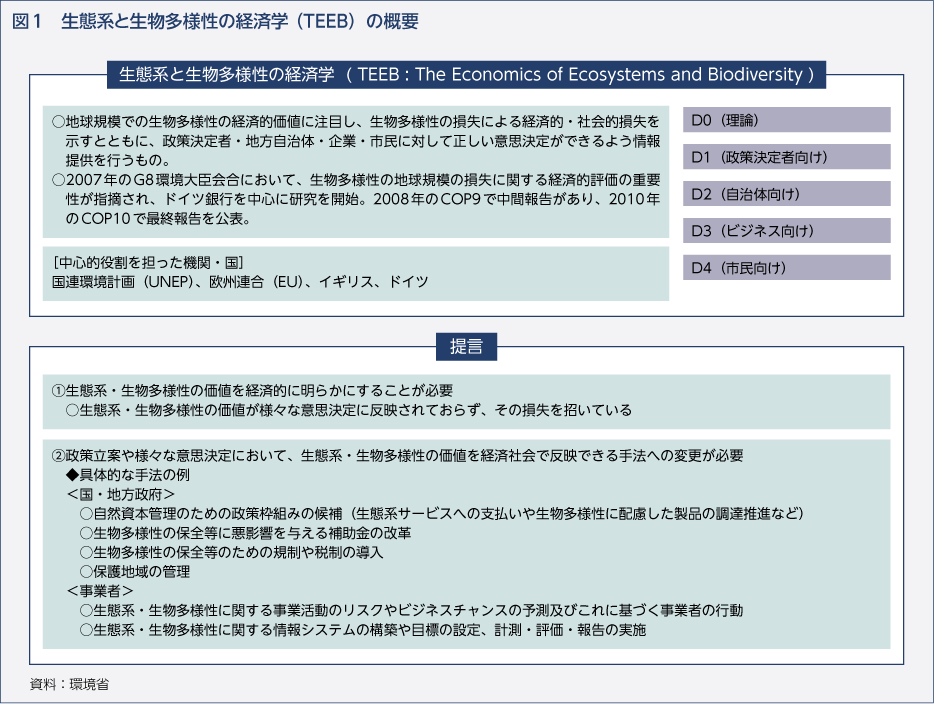 図1　生態系と生物多様性の経済学 （TEEB）の概要