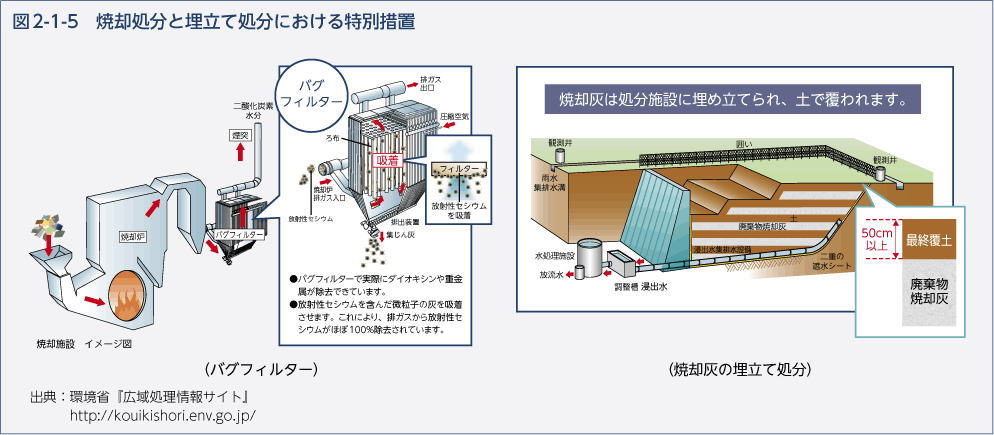 図2-1-5　焼却処分と埋立て処分における特別措置